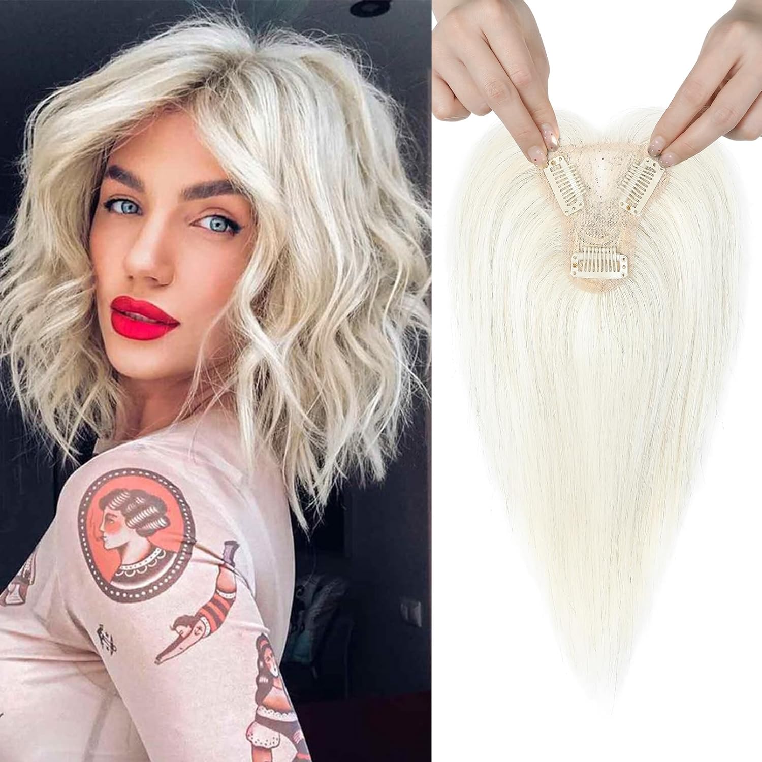 Real Human Hair Topper10 inch Women for Thinning Hair Swiss Base  Hairpiece