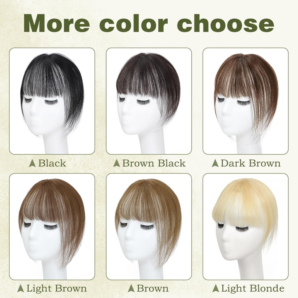 Clip in Bangs 100% Human Hair Toppers 360°3D Hair Pieces Clip On Air Bangs Extensions