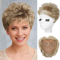 Short Wiglet Hair Topper for Women with Thinning Hair Large Coverage Synthetic Top Grey