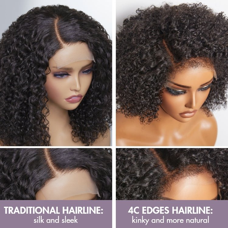 12 inch Natural Looking Kinky Curly Wigs with Baby Hair