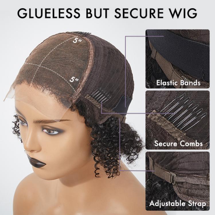 12 inch Natural Looking Kinky Curly Wigs with Baby Hair