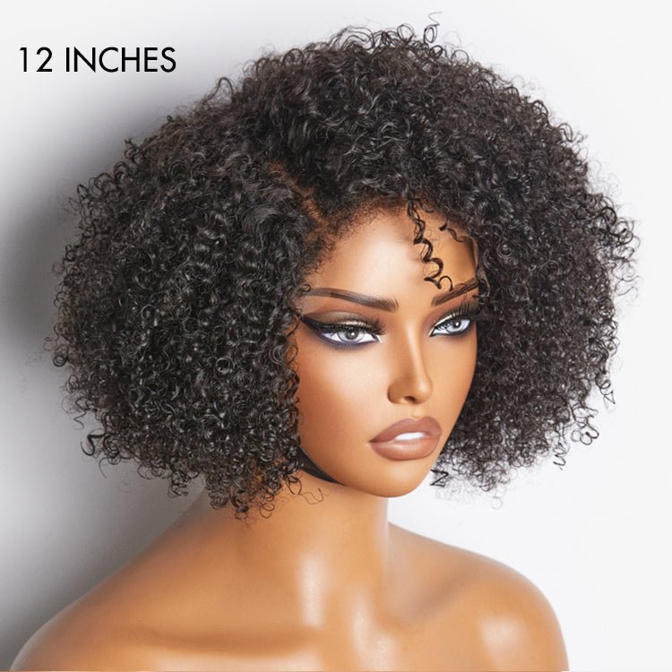 12 inch Natural Looking Kinky Curly Wigs with Baby Hair
