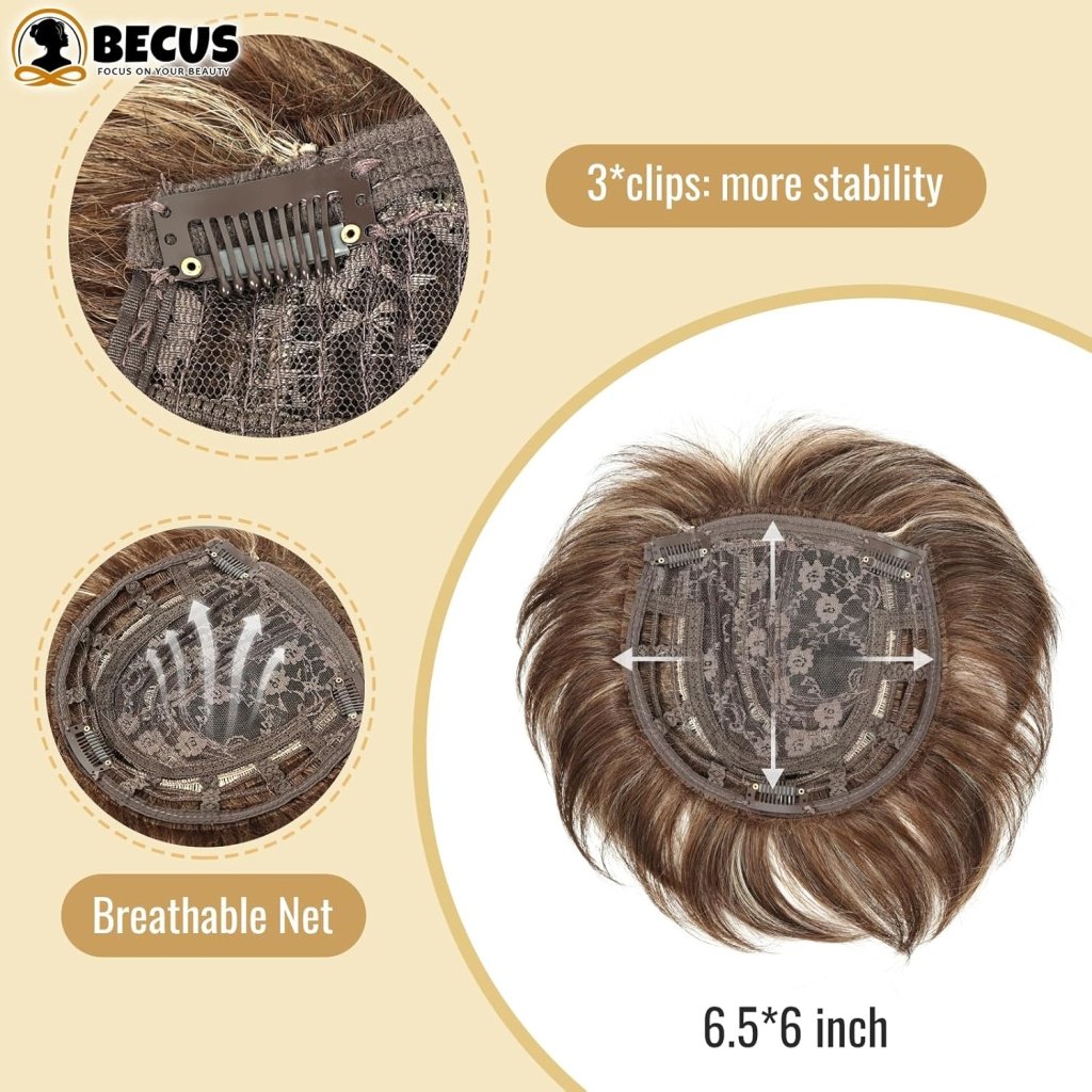 Hair Toppers with Thinning Hair Bangs 360°3D Cover Toupee Hair Pieces for Women Wig with Bangs