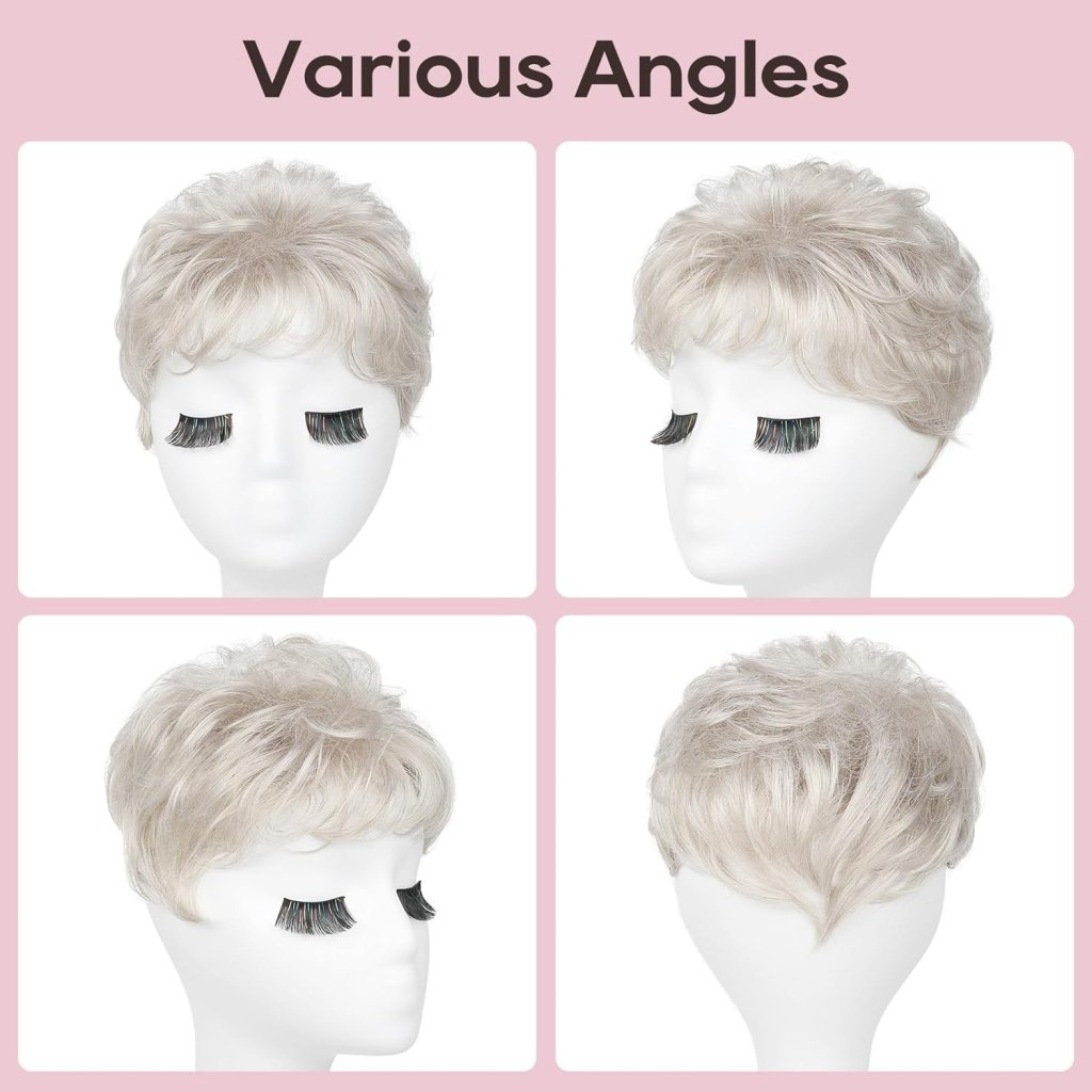 Short Wiglet Hair Topper for Women with Thinning Hair Large Coverage Synthetic Top Grey