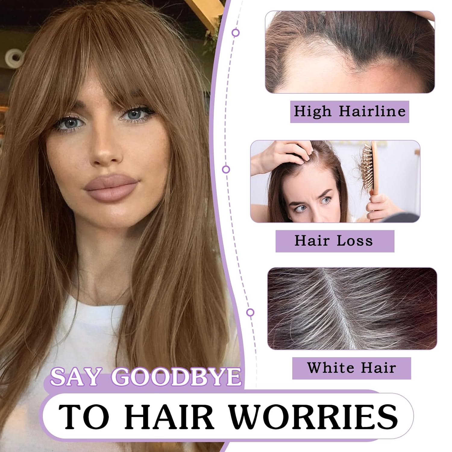 Clip in Bangs 100% Human Hair Toppers 360°3D Hair Pieces Clip On Air Bangs Extensions