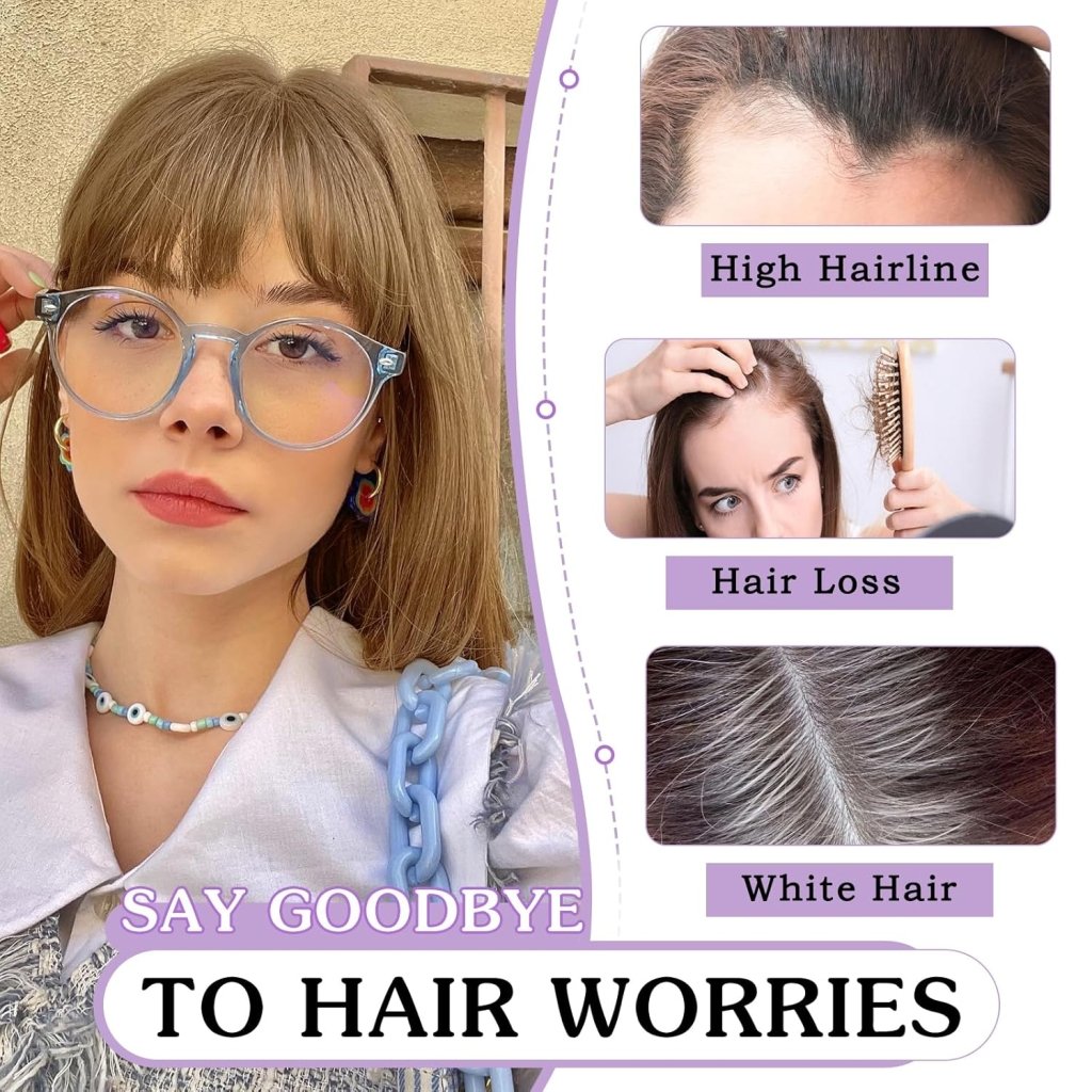 Clip in Bangs 100% Human Hair Toppers 360°3D Hair Pieces Clip On Air Bangs Extensions