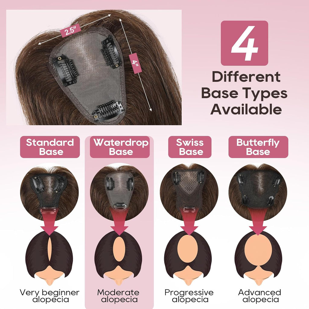 Real Human Hair Topper 10 inch Women Hair Toppers for Thinning Hair Light Grey Wigs