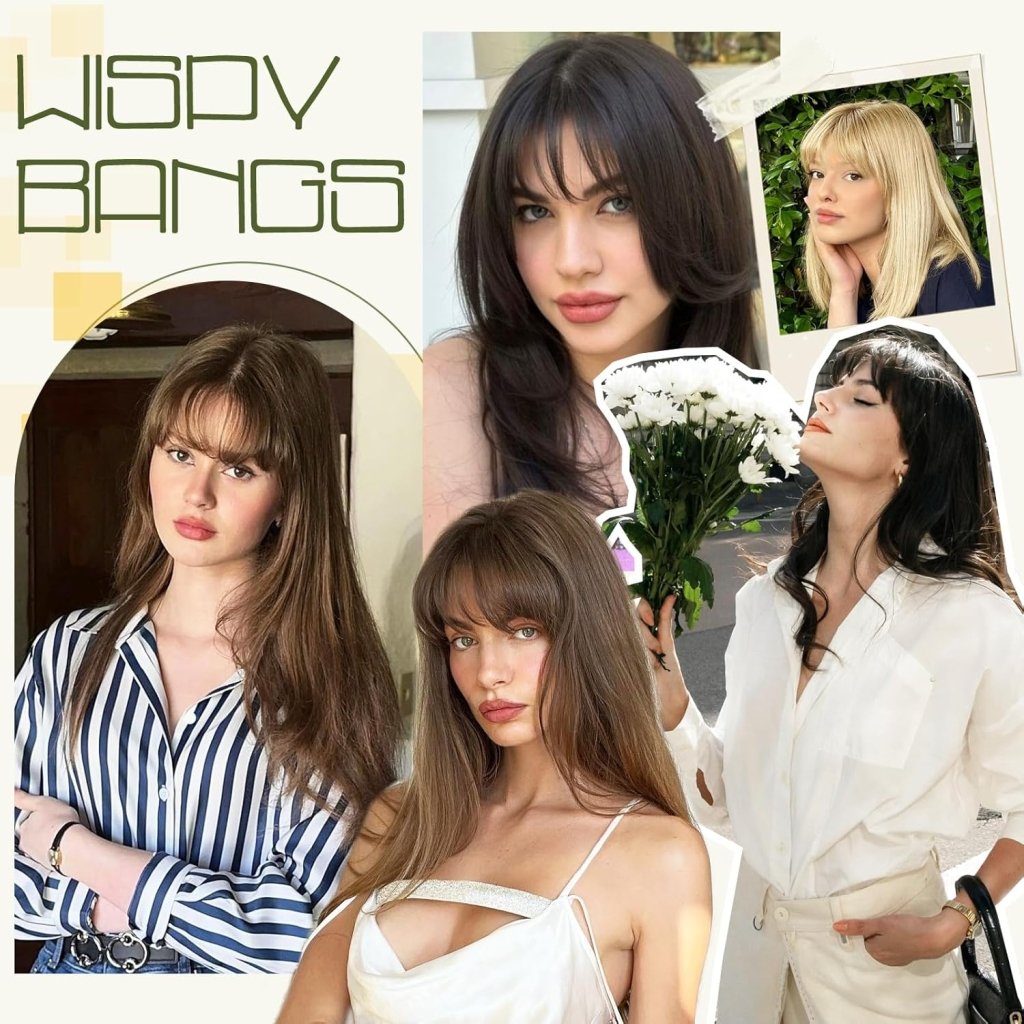 Clip in Bangs 100% Human Hair Toppers 360°3D Hair Pieces Clip On Air Bangs Extensions