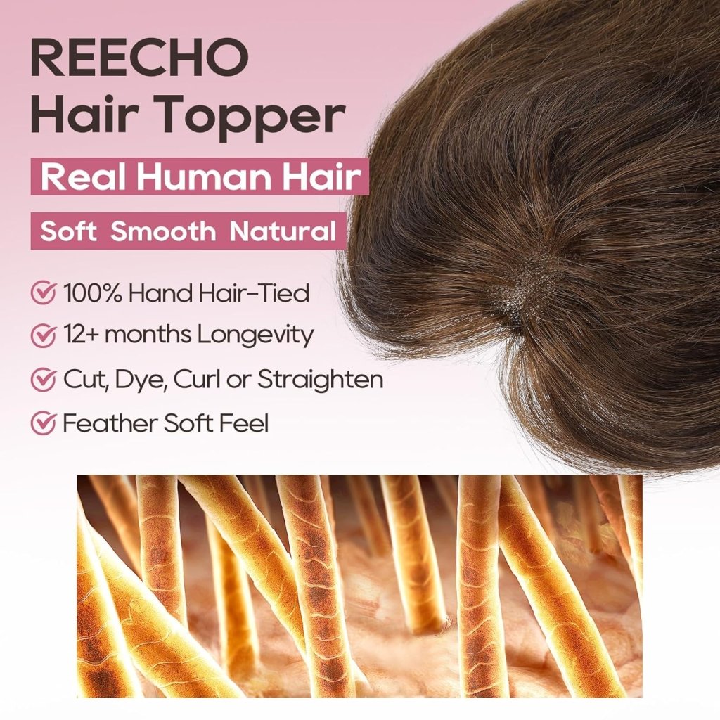 Real Human Hair Topper10 inch Women for Thinning Hair Swiss Base  Hairpiece