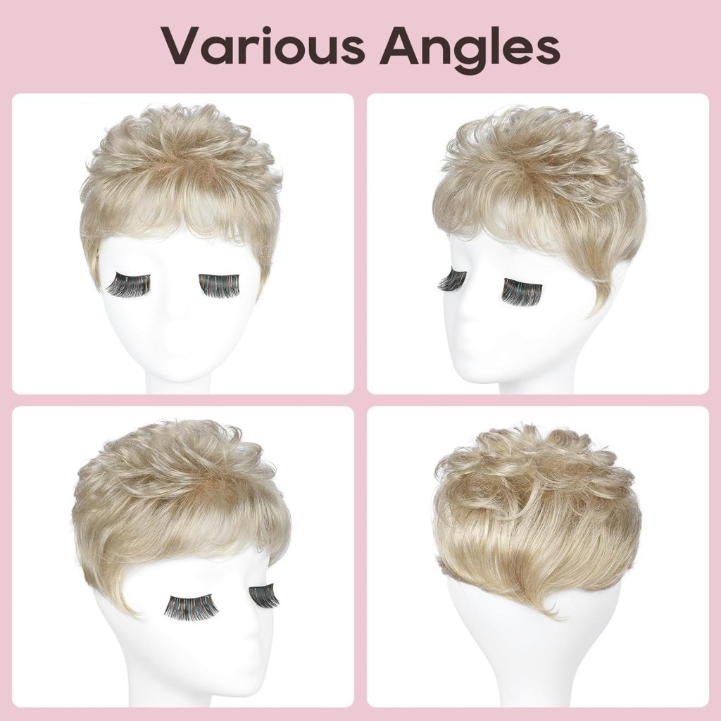 Short Wiglet Hair Topper for Women with Thinning Hair Large Coverage Synthetic Top Grey