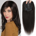 Hair Toppers for Women Real Human Hair 150% Density Clip In Topper Hairpieces 10 × 12CM Swiss Base Wiglet Top Hair Pieces for Women with Thinning Hair（12Inch,1B#）