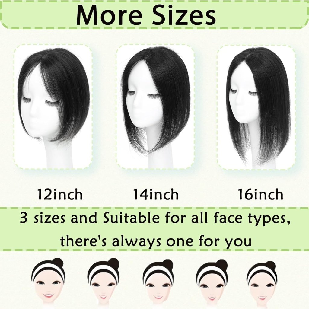 Hair Toppers for Women Real Human Hair 360° No Bangs Upgrade Lace Base Human Hair Toppers