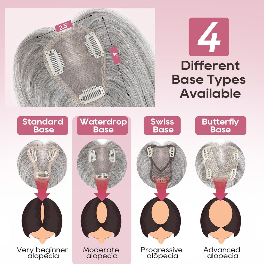 Real Human Hair Topper10 inch Women for Thinning Hair Swiss Base  Hairpiece