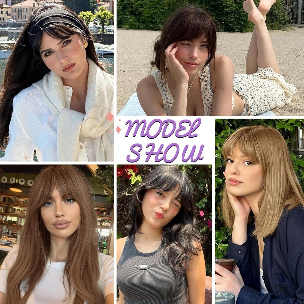 Clip in Bangs 100% Human Hair Toppers 360°3D Hair Pieces Clip On Air Bangs Extensions