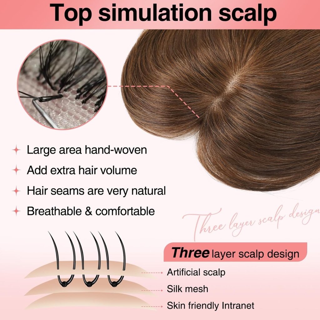 Human Hair Toppers for women 10 Inch Clip in Bangs 100％ Human Hair Toppers for Thinning Hair Cover Hair Pieces with Silk Base-Silver White