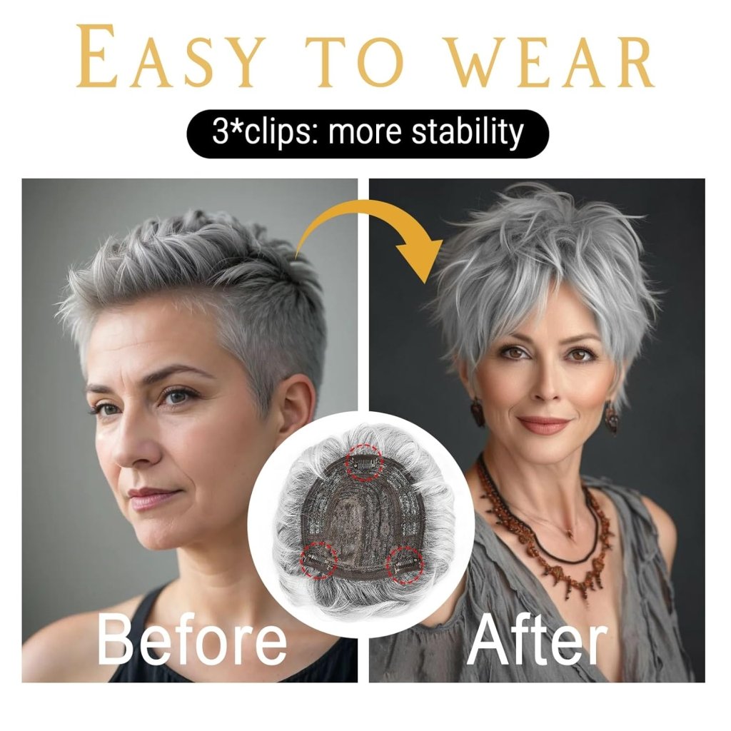 Hair Toppers with Thinning Hair Bangs 360°3D Cover Toupee Hair Pieces for Women Wig with Bangs