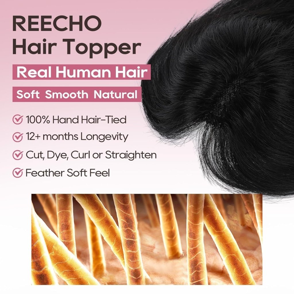 Real Human Hair Topper10 inch Women for Thinning Hair Swiss Base  Hairpiece