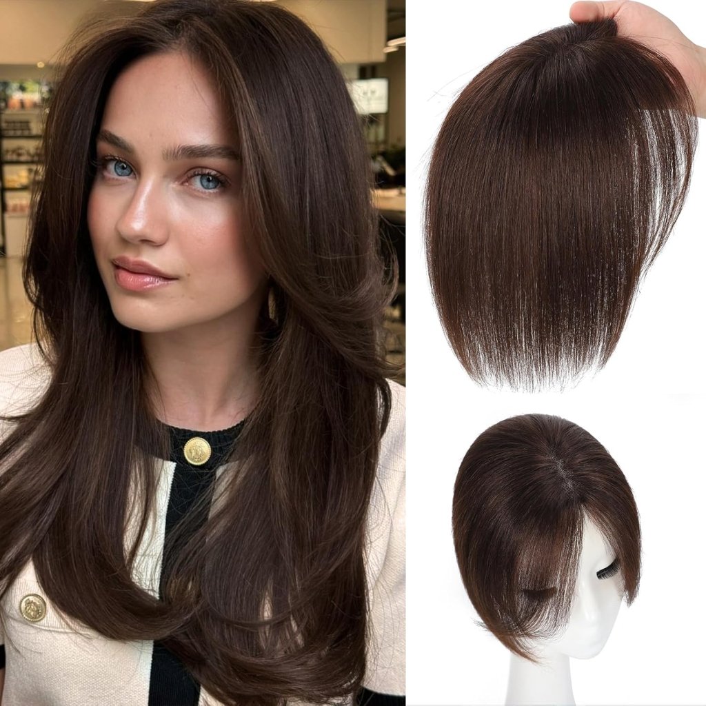 Hair Toppers wigs for Women Real Human Hair with Thinning Hair Lace Base Hair Pieces
