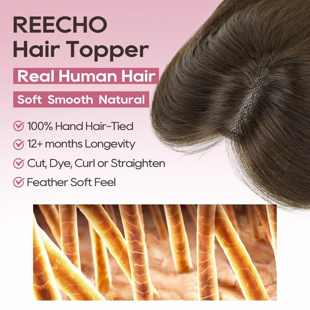 Real Human Hair Topper 10 inch Women Hair Toppers for Thinning Hair Light Grey Wigs