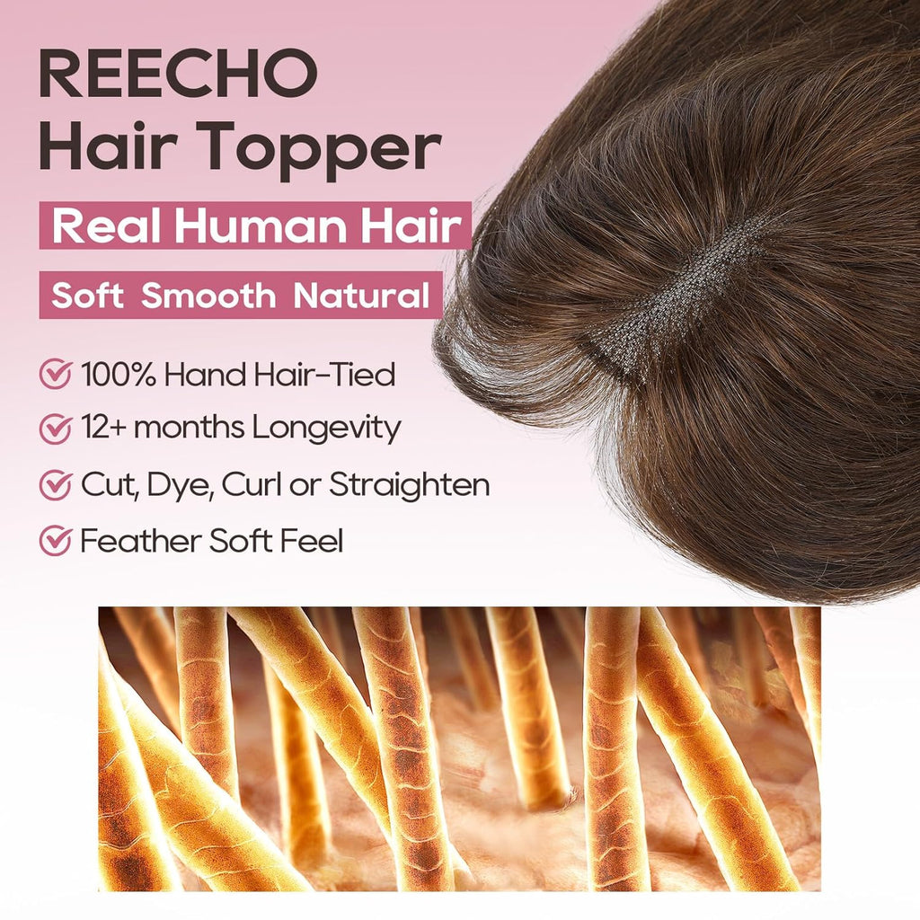 Real Human Hair Topper 10 inch Women Hair Toppers for Thinning Hair Light Grey Wigs