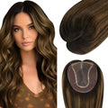 Women Hair Topper 6*7inch Large Base Hair Piece Balayage Brown