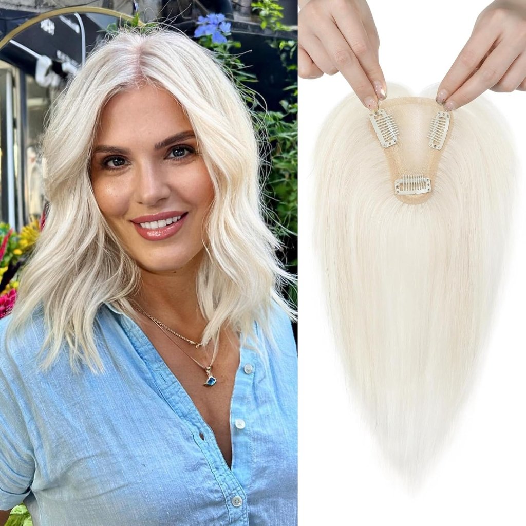 Real Human Hair Topper10 inch Women for Thinning Hair Swiss Base  Hairpiece