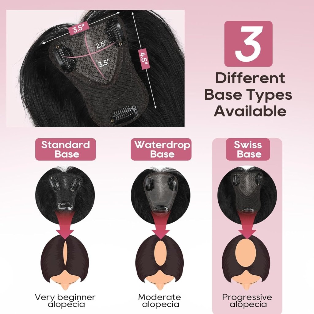 Real Human Hair Topper10 inch Women for Thinning Hair Swiss Base  Hairpiece